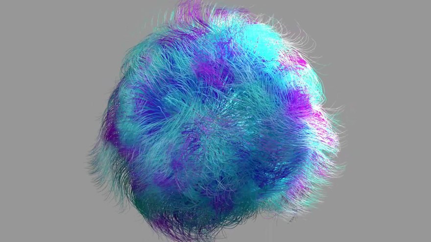 A fur ball in turbulent wind