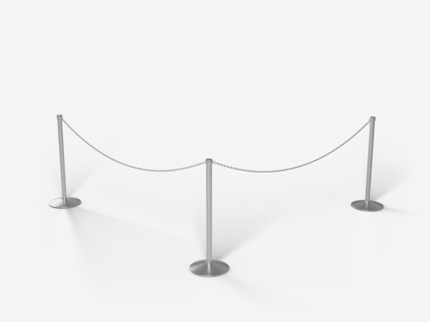 Metal Loop Chain Post: three posts and their connector