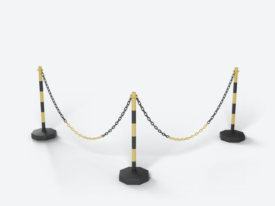 Striped Chain Post: three posts and their connector