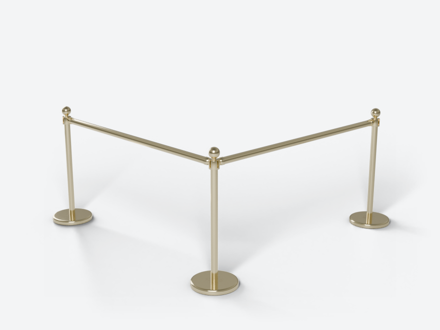 Brass Bank Rail: three posts and their connector