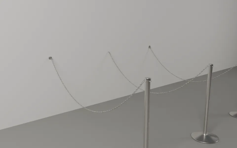 Metal Loop Chain Post with a wall mount