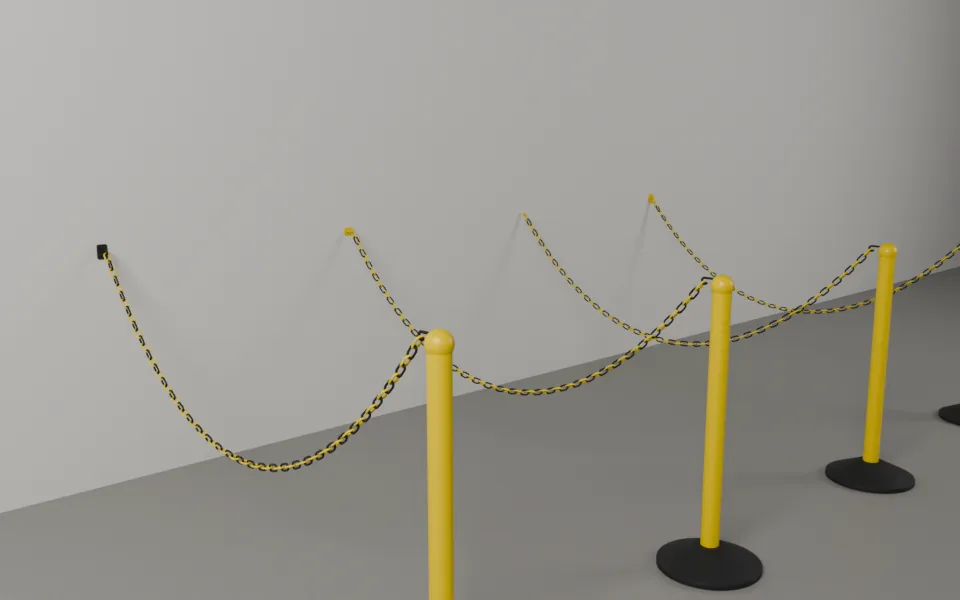 Plastic Chain Post with a wall mount