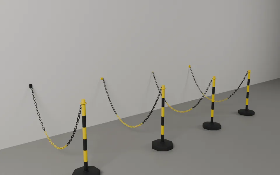 Striped Chain Post with a wall mount
