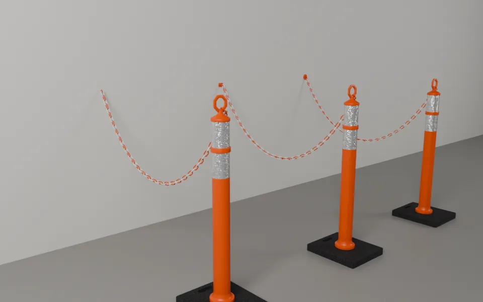 Delineator Post with a wall mount