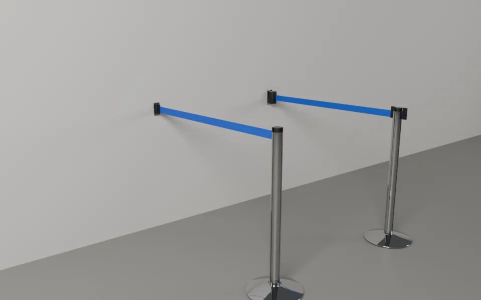 Retractable Belt Stanchion with a wall mount