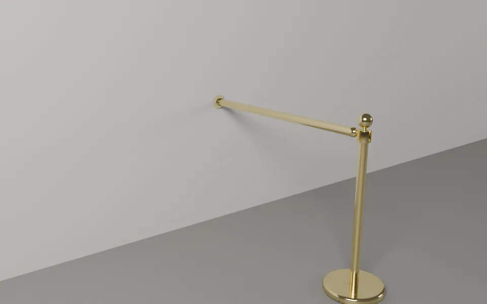 Brass Bank Rail with a wall mount