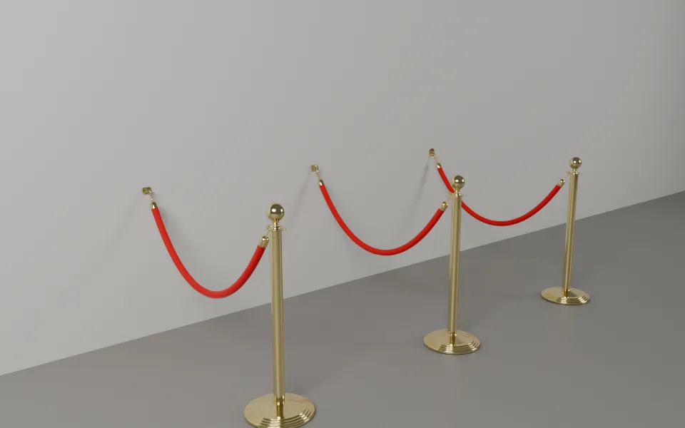 Classic Rope Stanchion with a wall mount