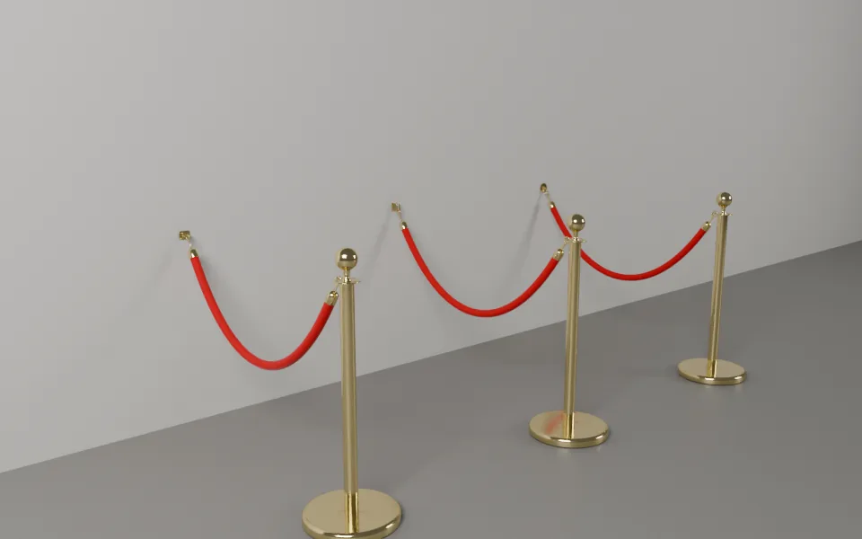 Hotel Rope Stanchion with a wall mount